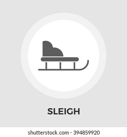 Sleigh icon vector. Flat icon isolated on the white background. Editable EPS file. Vector illustration.