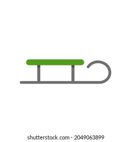 Sleigh icon. Vector graphics in flat style