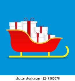 Sleigh, icon. Vector illustration