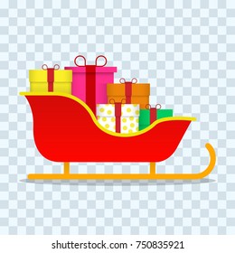 Sleigh, icon. Vector illustration