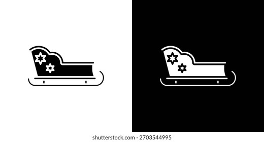 Sleigh icon. Vector illustration. Flat design.