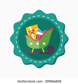 Sleigh icon, vector illustration. Flat design style with long shadow,eps10
