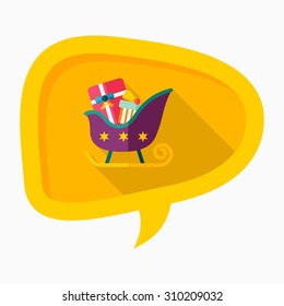 Sleigh icon, vector illustration. Flat design style with long shadow,eps10