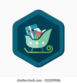 Sleigh icon, vector illustration. Flat design style with long shadow,eps10