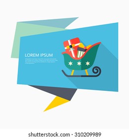Sleigh icon, vector illustration. Flat design style with long shadow,eps10