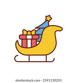 Sleigh icon vector stock illustration