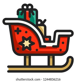 Sleigh icon for website, application, printing, document, poster design, etc.
