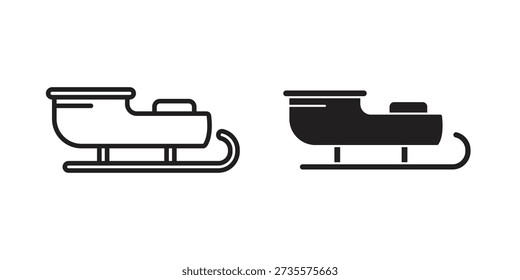 Sleigh icons Concepts. black solid and line stroke designs for web and app use