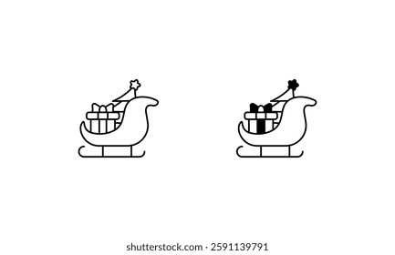 Sleigh icons set vector stock illustration