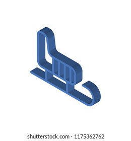 Sleigh isometric left top view 3D icon