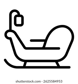 Sleigh with light lamp icon. Outline sleigh with light lamp vector icon for web design isolated on white background