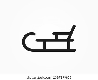icono de la línea de trineo. imagen vectorial aislada para Navidad, Año Nuevo y diseño invernal