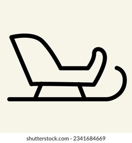 Sleigh line icon. Santa sledge outline style pictogram on white background. Winter holiday retro sport mobile concept web design. Vector graphics.