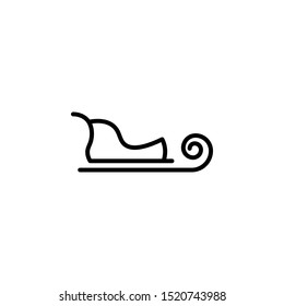 Sleigh line thin icon on white background. Vector illustration eps10.