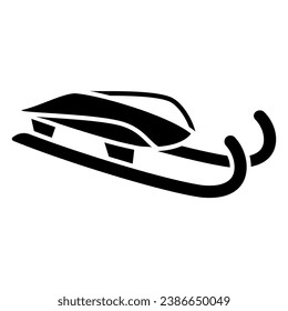 Sleigh for luge solid icon, Winter sport concept, Snow sleigh sign on white background, Sled icon in glyph style for mobile concept and web design. Vector graphics