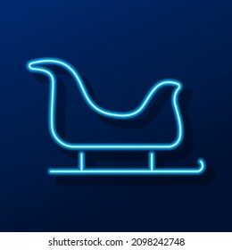 sleigh neon sign, modern glowing banner design, colorful modern design trends. Vector illustration.