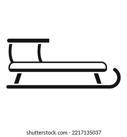 Sleigh present icon simple vector. Santa claus sledge. Christmas gift