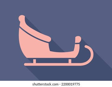 Sleigh of Santa Claus, mythical transport, Christmas element - Vector illustration