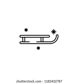 sleigh snow concept line icon. Simple element illustration. sleigh snow concept outline symbol design from Winter set. Can be used for web and mobile UI/UX