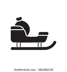 Sleigh for snow sliding glyph icon