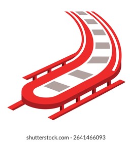 Sleigh Tracks Vector Illustration – Cartoon, Clipart and Line Art Design for Printable Graphics