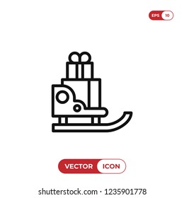 Sleigh vector icon