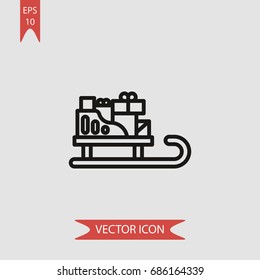 Sleigh vector icon, illustration symbol