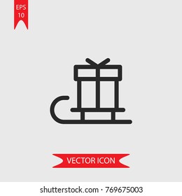 Sleigh vector icon, illustration symbol