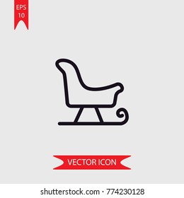 Sleigh vector icon, illustration symbol