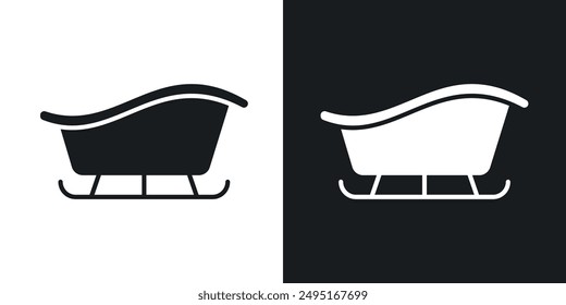Sleigh vector icon set in solid style.