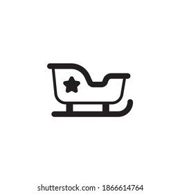 Ilustración de estilo de icono del vector Sleigh. Archivo EPS 10