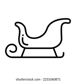 sleigh vector line icon isolate on white background