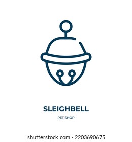 Sleighbell icon. Linear vector illustration from pet shop collection. Outline sleighbell icon vector. Thin line symbol for use on web and mobile apps, logo, print media.