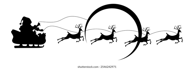 sleight santa claus illustration background with a christmas