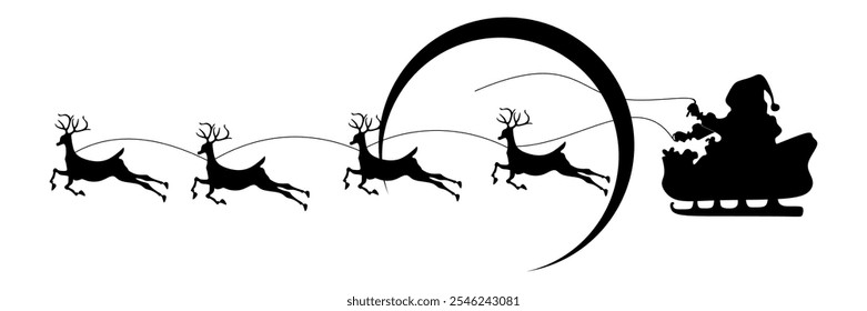 sleight santa claus illustration background with a christmas