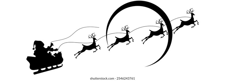 sleight santa claus illustration background with a christmas