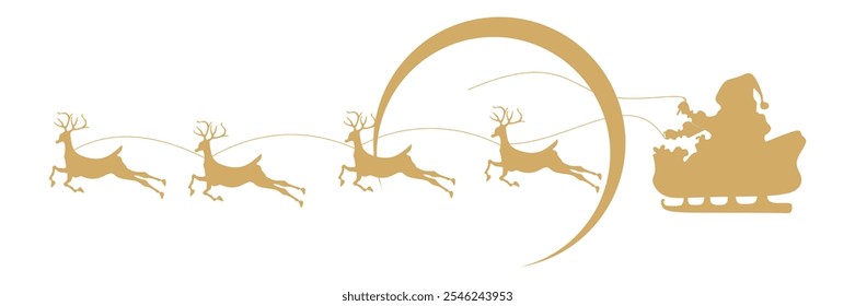 sleight santa claus illustration background with a christmas