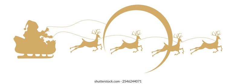 sleight santa claus illustration background with a christmas