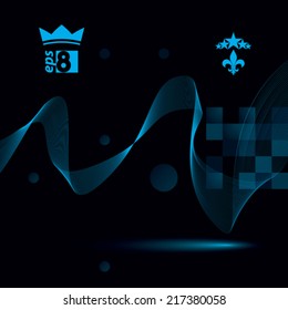 Slender 3d textile motif background, curved stripy flowing lines, relax aerial composition, eps8 illustration.