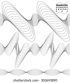 Slender 3d textile motif background, set of curved stripy flowing lines, relax aerial seamless composition, sophisticated flexible design elements.