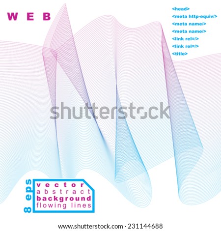 Slender 3d textile motif background, curved stripy flowing lines, relax aerial composition, eps8 illustration.
