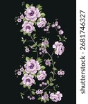 A slender, curling vine with clusters of soft lilac flowers and fresh green leaves, perfect for feminine and delicate aesthetics