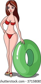 slender girl in bikini