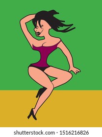 slender lady dancing on stage