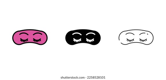 slepping mask vector type icon