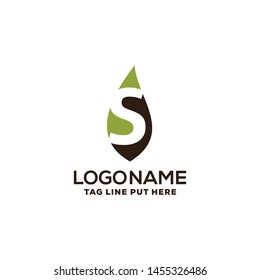 S-Letter leaf logo design template