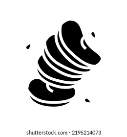 Scheiben Apfelschnitt Glyph Symbol Vektorgrafik. Apfelschneidezeichen in Scheiben. einzelne Symbolillustration