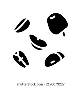slice apple cut green glyph icon vector. slice apple cut green sign. isolated symbol illustration