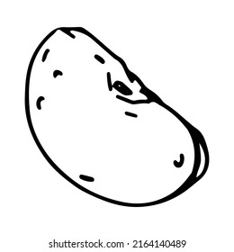Slice of apple fruit sketch clipart. Ripe tree fruit doodle isolated on white. Hand drawn vector illustration in engraving style.
