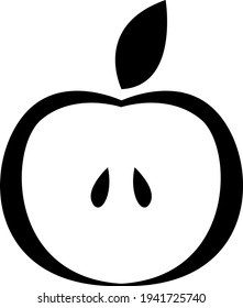 Parte de manzana, ilustración, vector sobre un fondo blanco